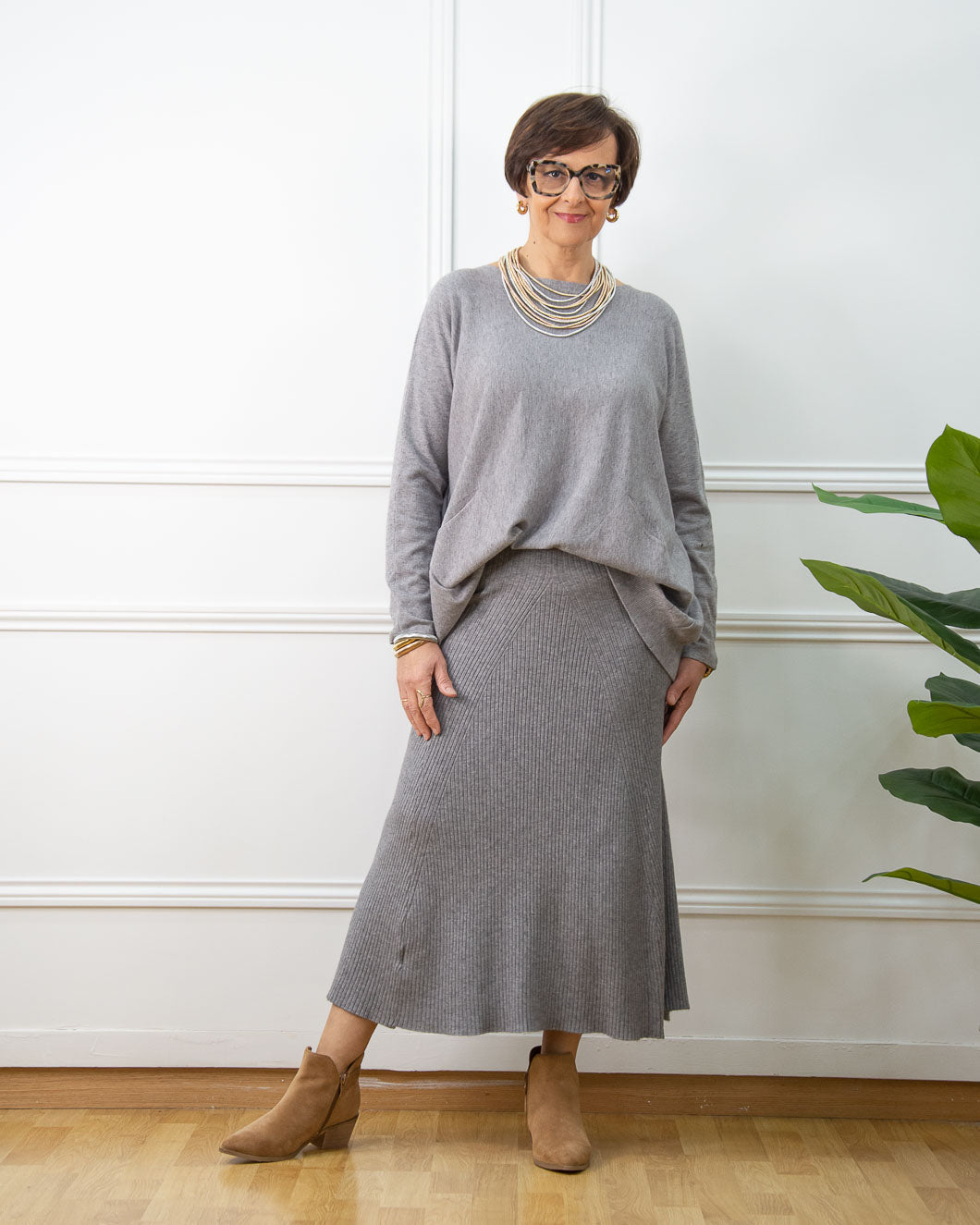 FALDA CLAUDIA GRIS