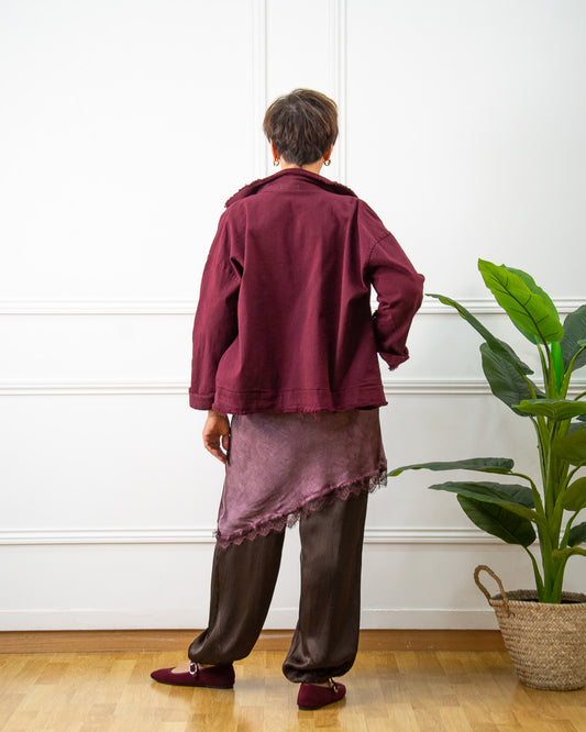 VESTIDO LENCERO GRANATE