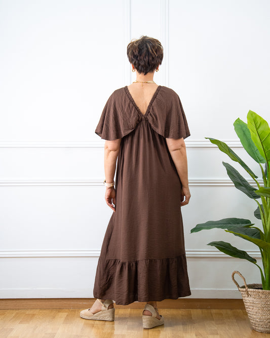 VESTIDO MARIPOSA MARRÓN