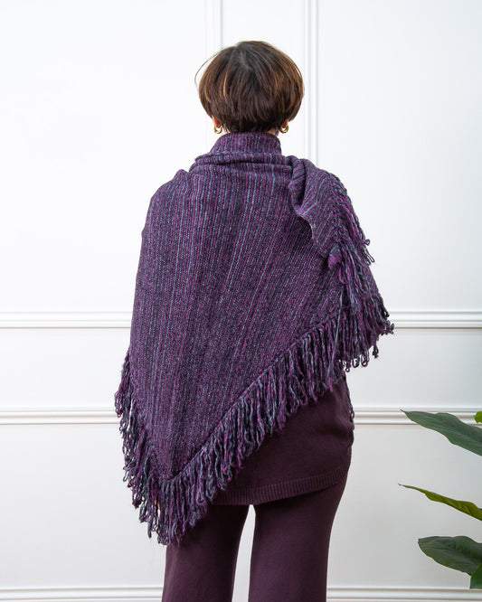 PONCHO FLECOS BERENJENA