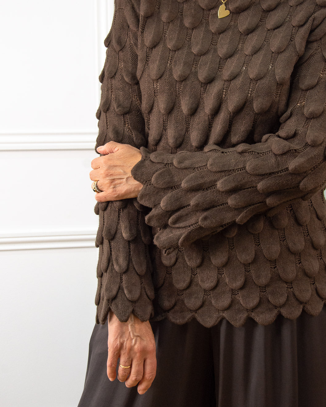JERSEY PLUMAS MARRÓN