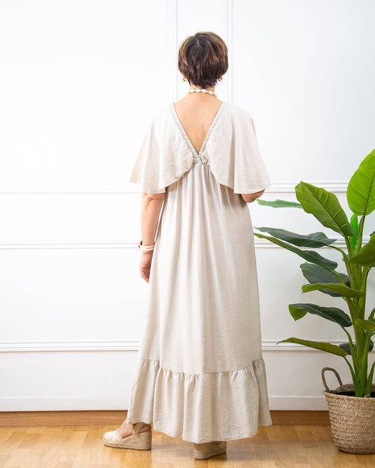 VESTIDO MARIPOSA BLANCO ROTO