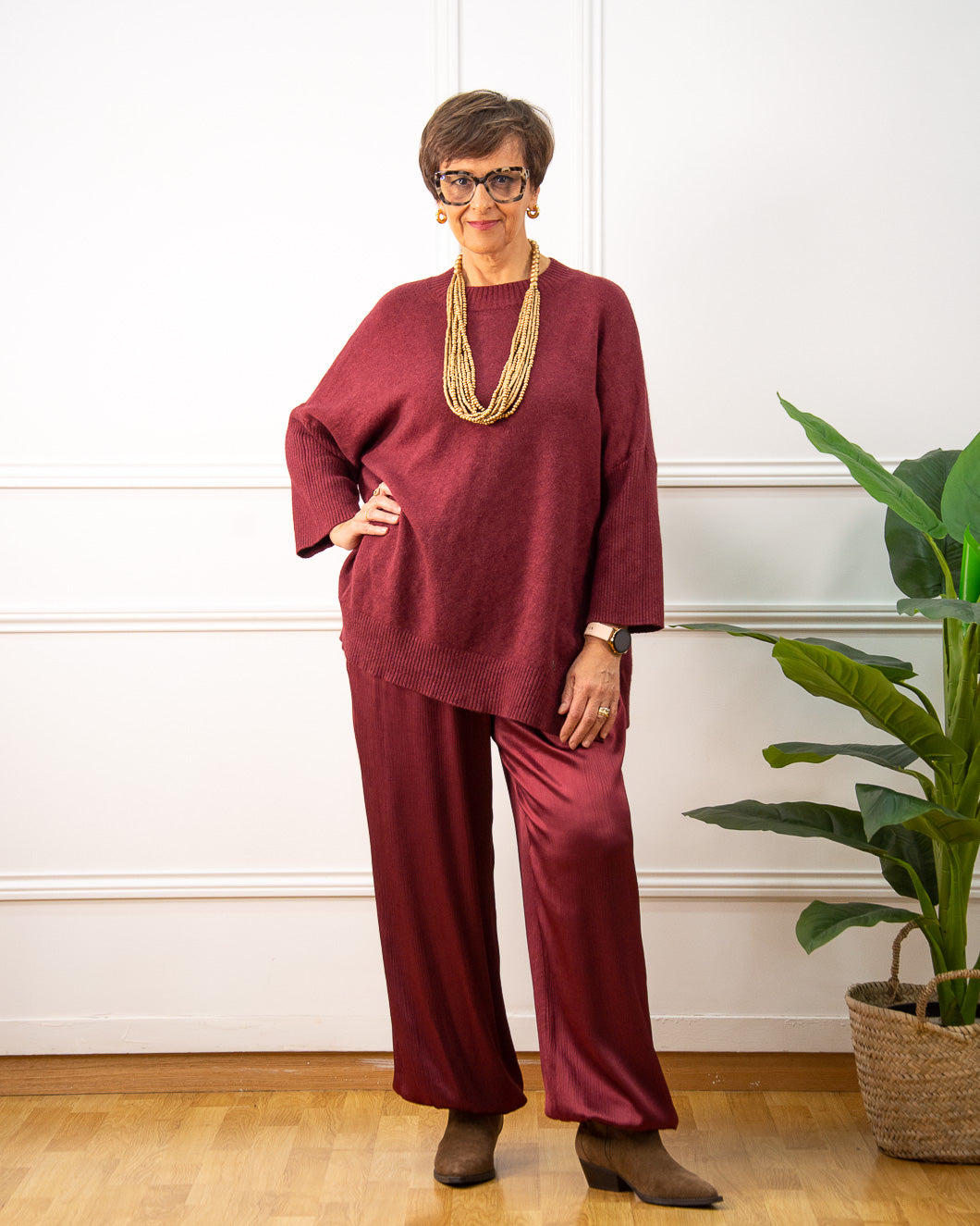 JERSEY BOTONES GRANATE