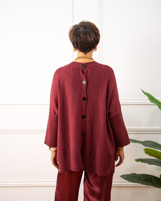 JERSEY BOTONES GRANATE