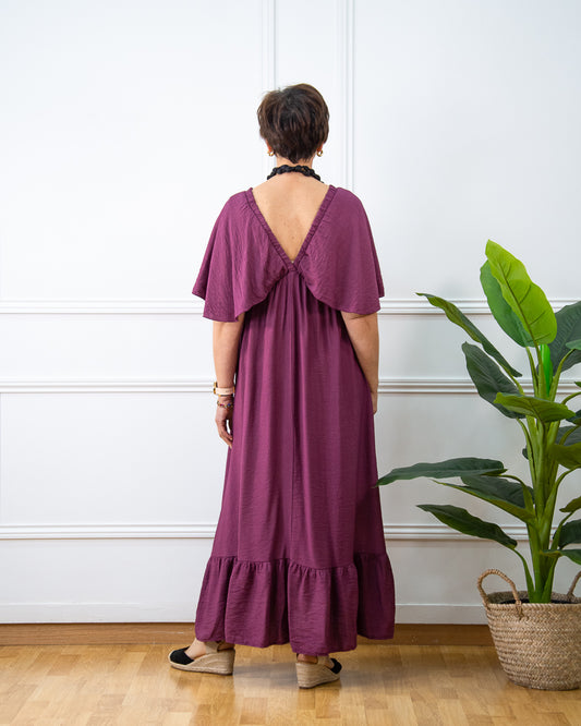 VESTIDO MARIPOSA CIRUELA