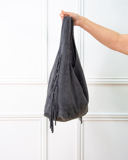 BOLSO GÓNDOLA FLECOS GRIS