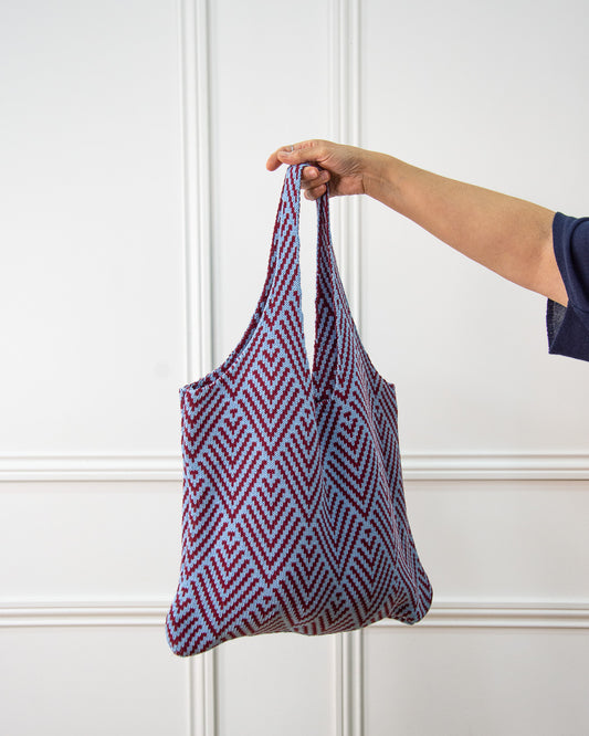 BOLSO ROMBOS AZUL