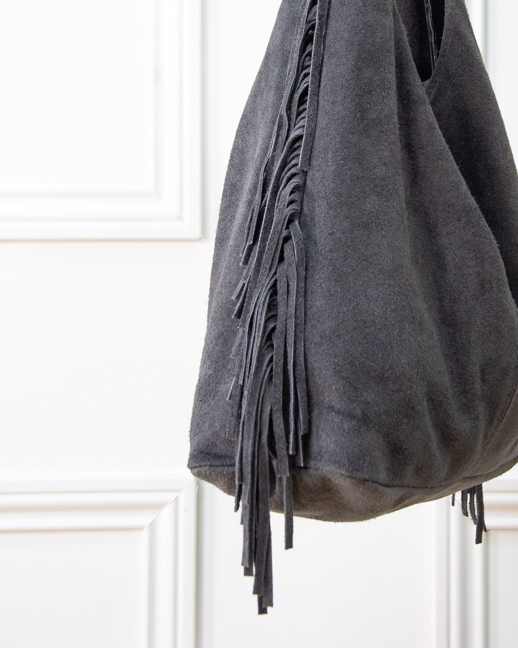 BOLSO GÓNDOLA FLECOS GRIS