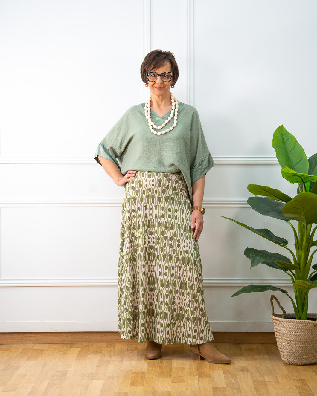 FALDA AMANDA VERDE KAKI