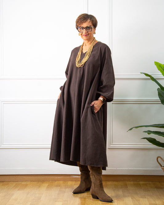 VESTIDO PANA MARRÓN