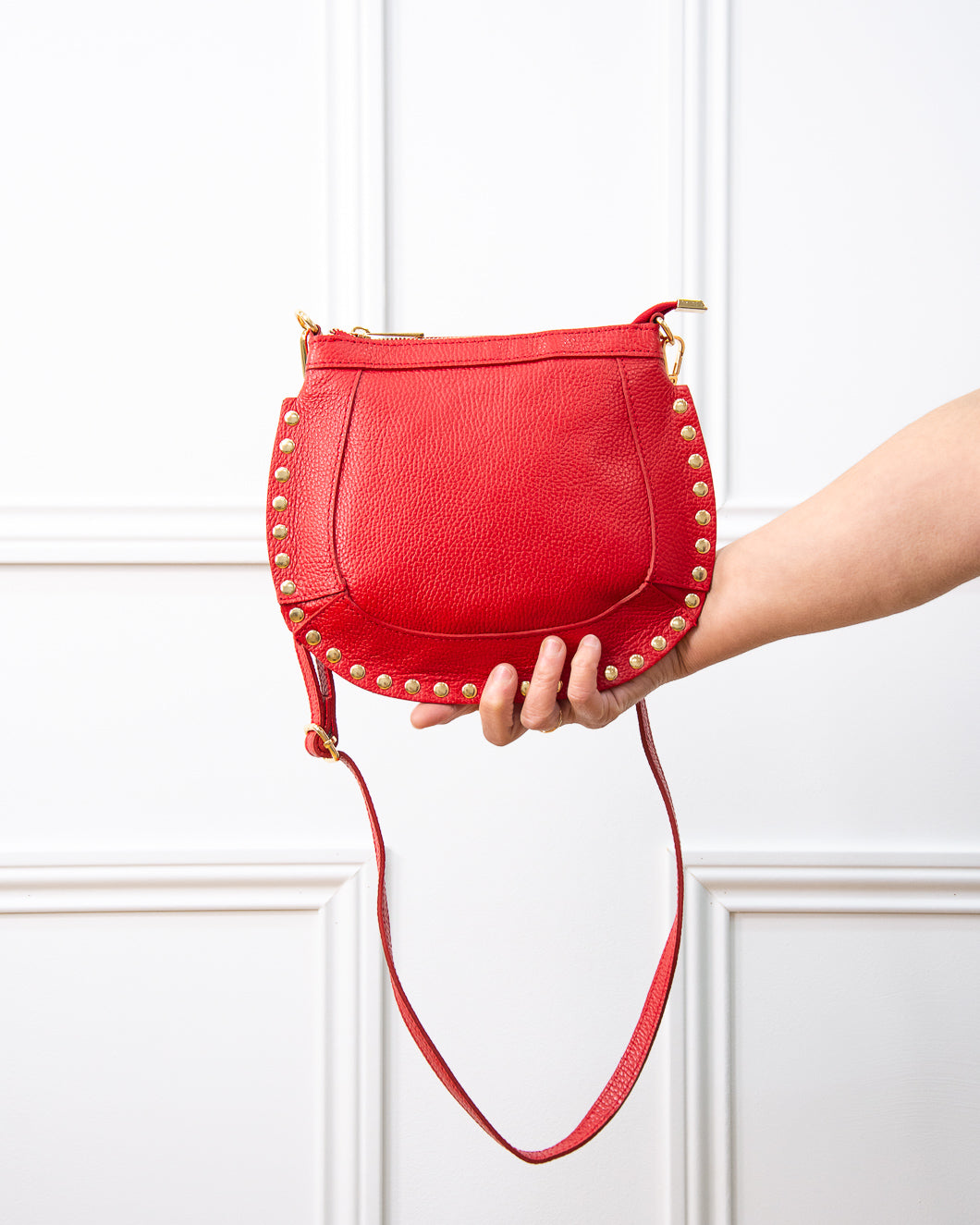 BOLSO TACHAS ROJO
