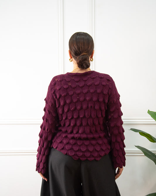 JERSEY PLUMAS GRANATE