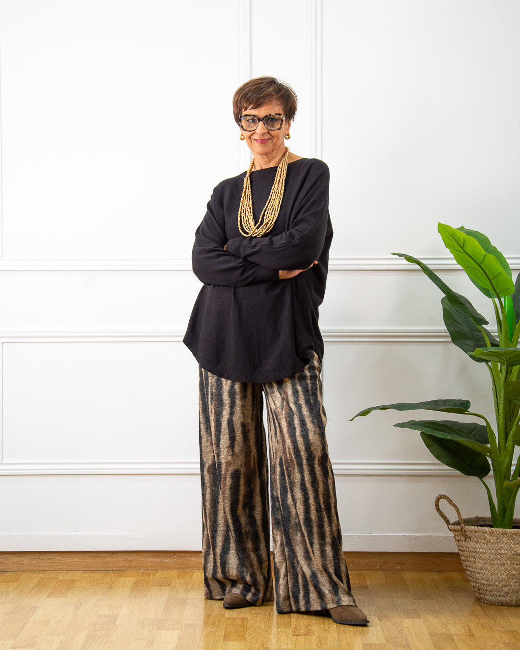 PANTALÓN ZEBRA NEGRO