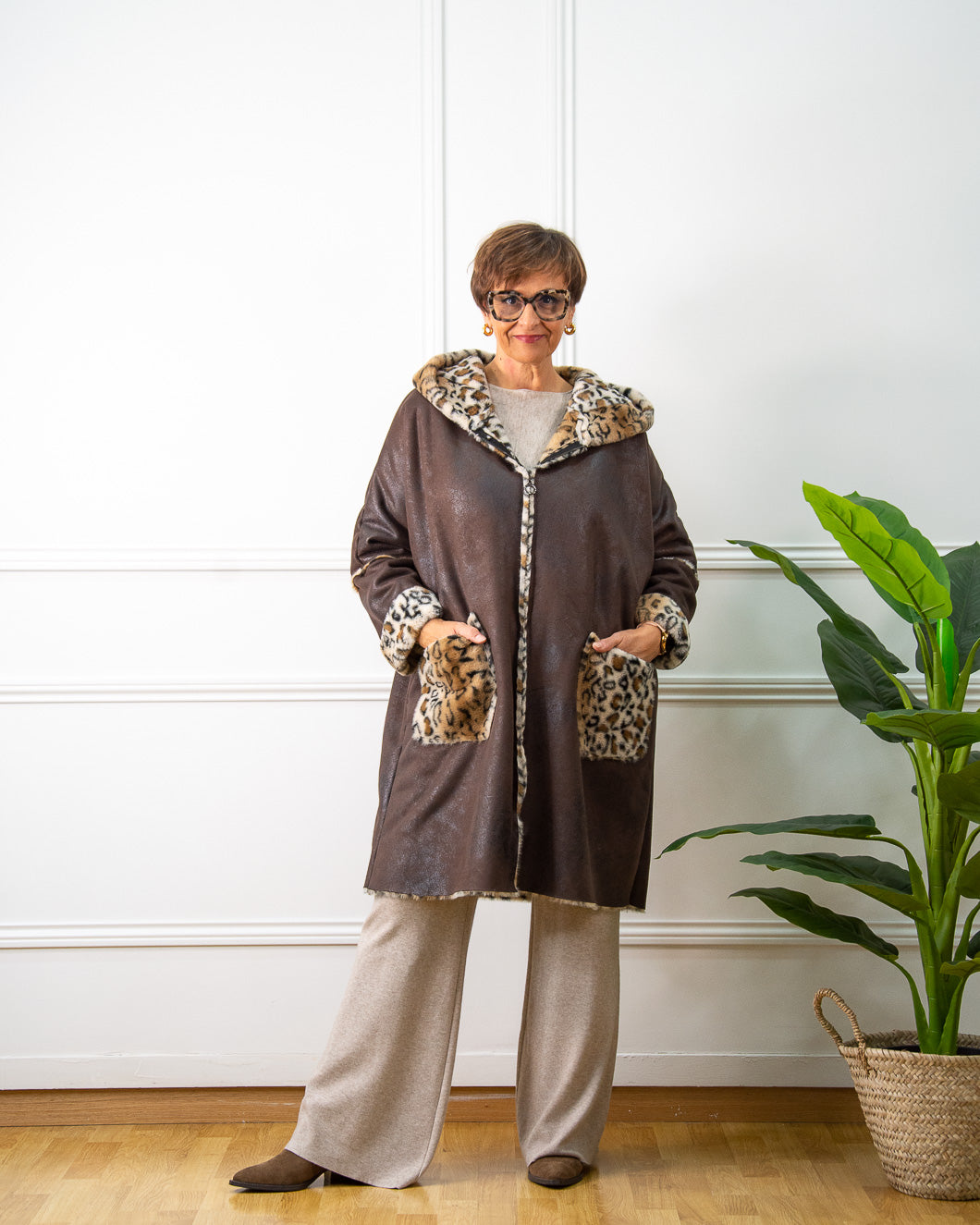 ABRIGO LEOPARDO MARRÓN