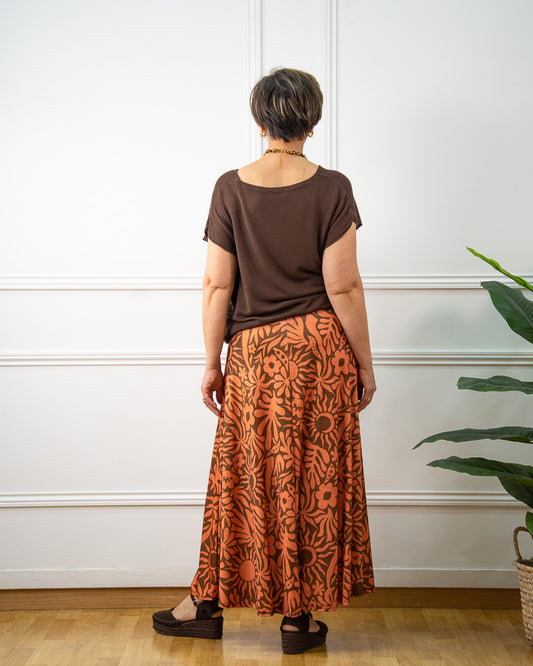 FALDA SOL MEDIANA MARRÓN