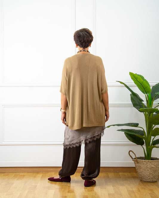 VESTIDO LENCERO TAUPE