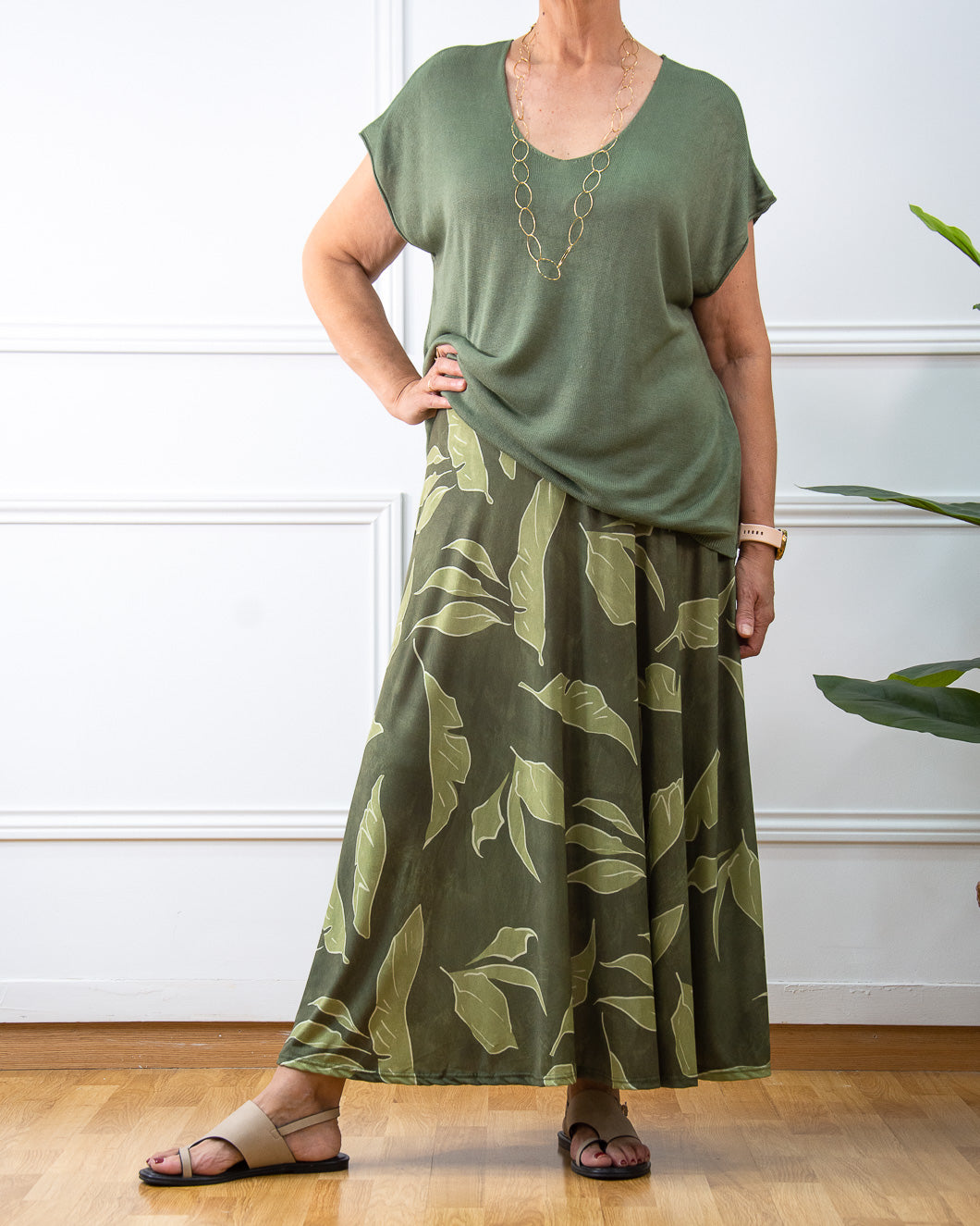 FALDA HOJAS VERDE