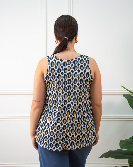 BLUSA COLMENA AZUL