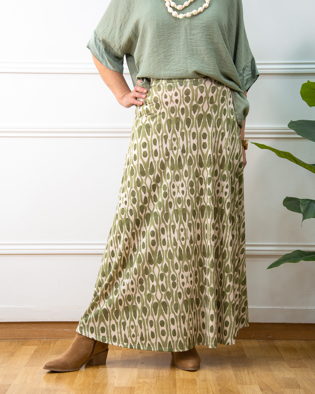 FALDA AMANDA VERDE KAKI