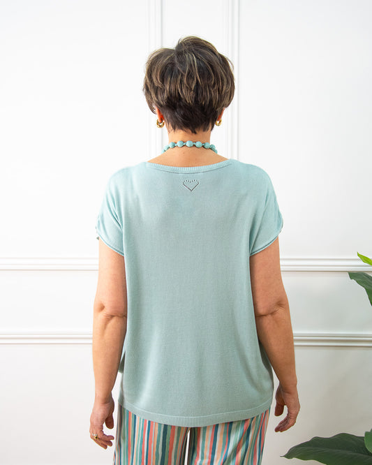 JERSEY CORAZÓN VERDE AGUA