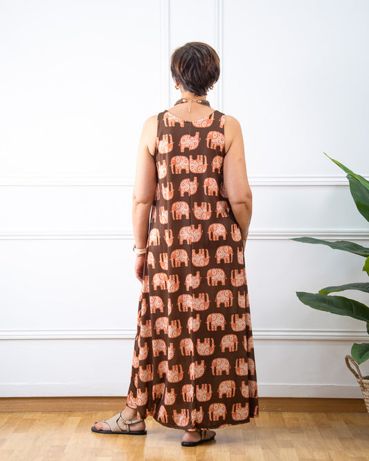 VESTIDO ELEFANTE MARRÓN