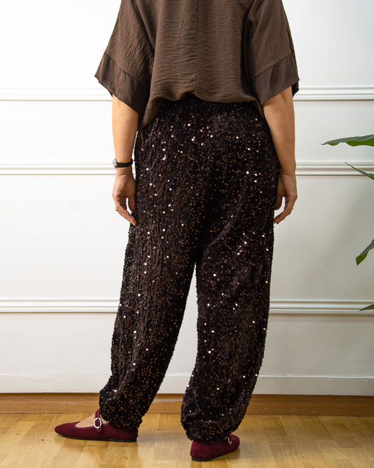 BOMBACHO LENTEJUELAS MARRÓN