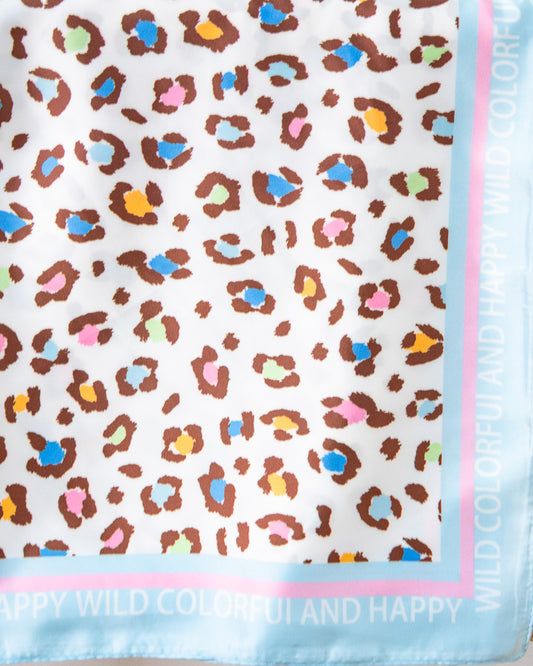 PAÑUELO MINI LEOPARDO CELESTE