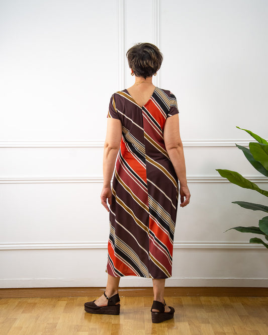 VESTIDO PICO RAYAS