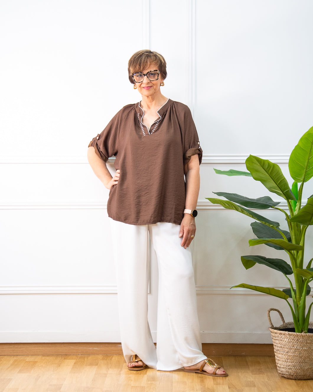BLUSA SOLE MARRÓN