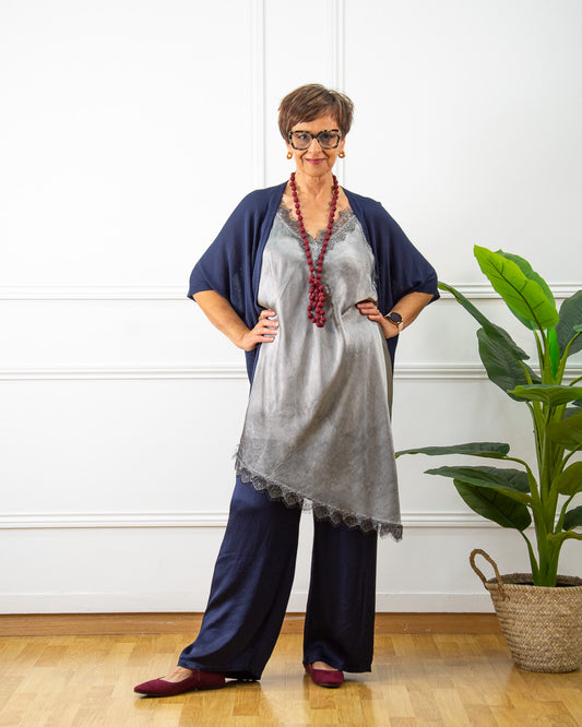 VESTIDO LENCERO GRIS