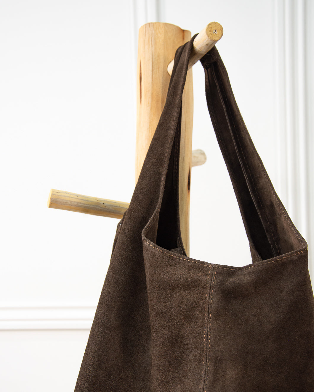 BOLSO GÓNDOLA FLECOS MARRÓN