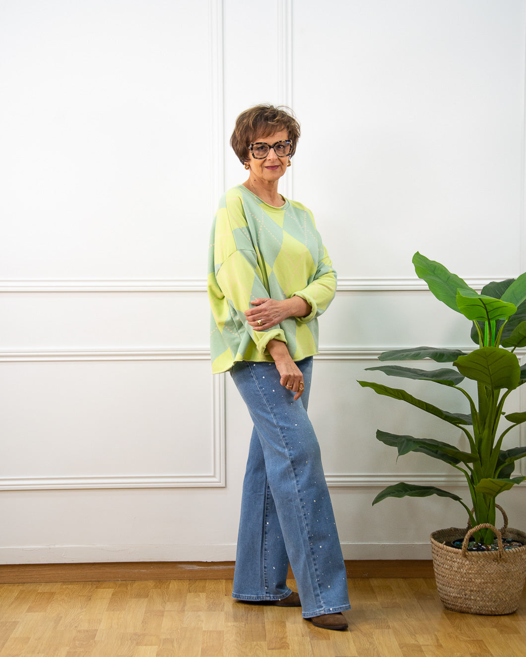 CAMISETA ROMBOS VERDE