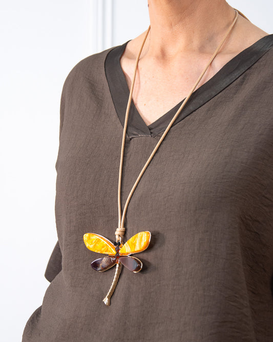 COLLAR LIBÉLULA MARRÓN