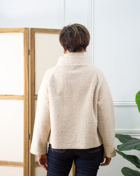 CHAQUETA ASIMÉTRICA BLANCO ROTO