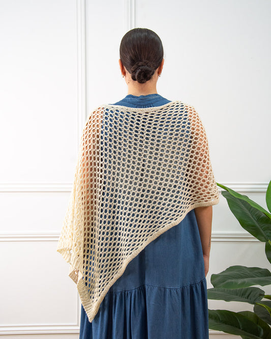 PONCHO CALADO BEIGE
