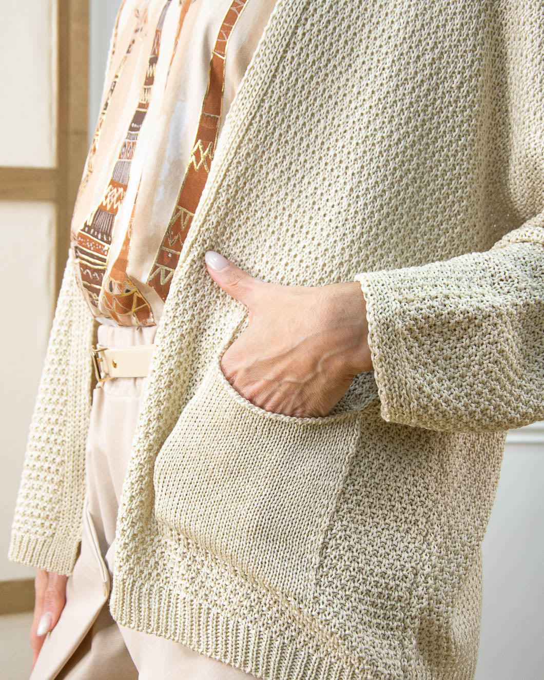 CHAQUETA VIOLETA BEIGE