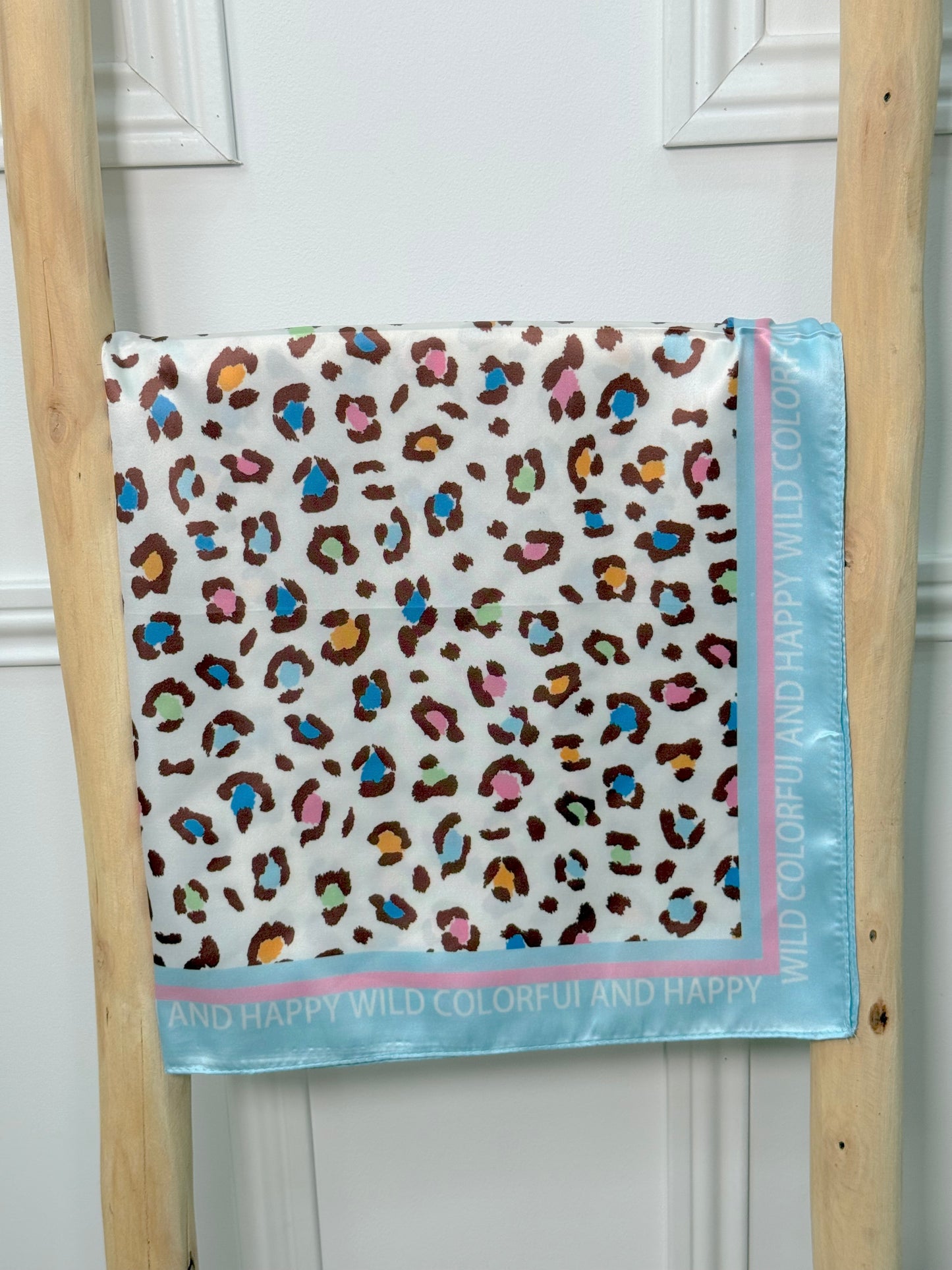 PAÑUELO MINI LEOPARDO CELESTE