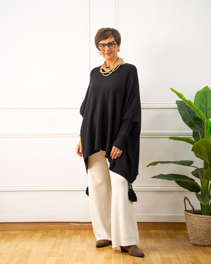 PONCHO BORLÓN NEGRO