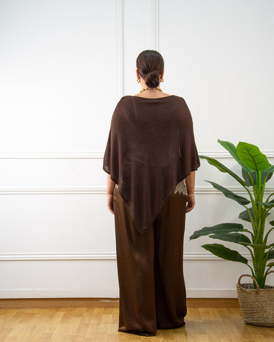 PONCHO BRILLO MARRÓN