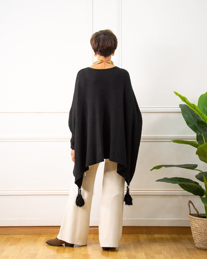 PONCHO BORLÓN NEGRO