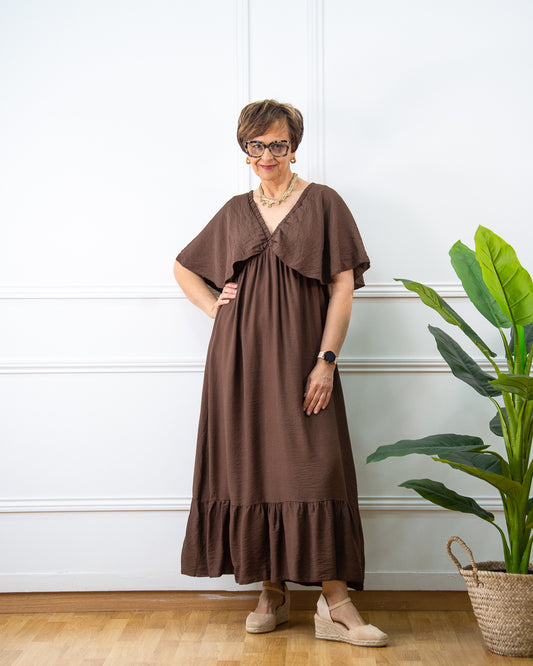 VESTIDO MARIPOSA MARRÓN