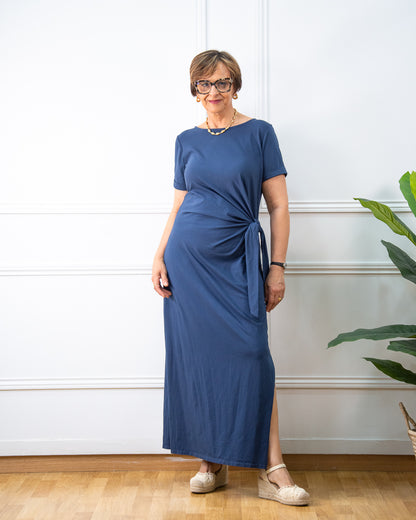 VESTIDO NUDO AZUL