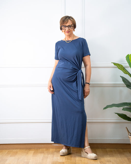 VESTIDO NUDO AZUL