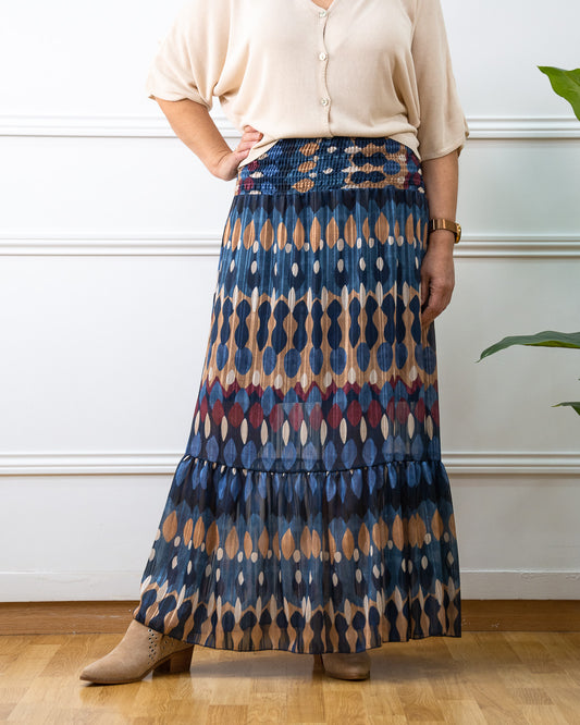 FALDA BOHO AZUL