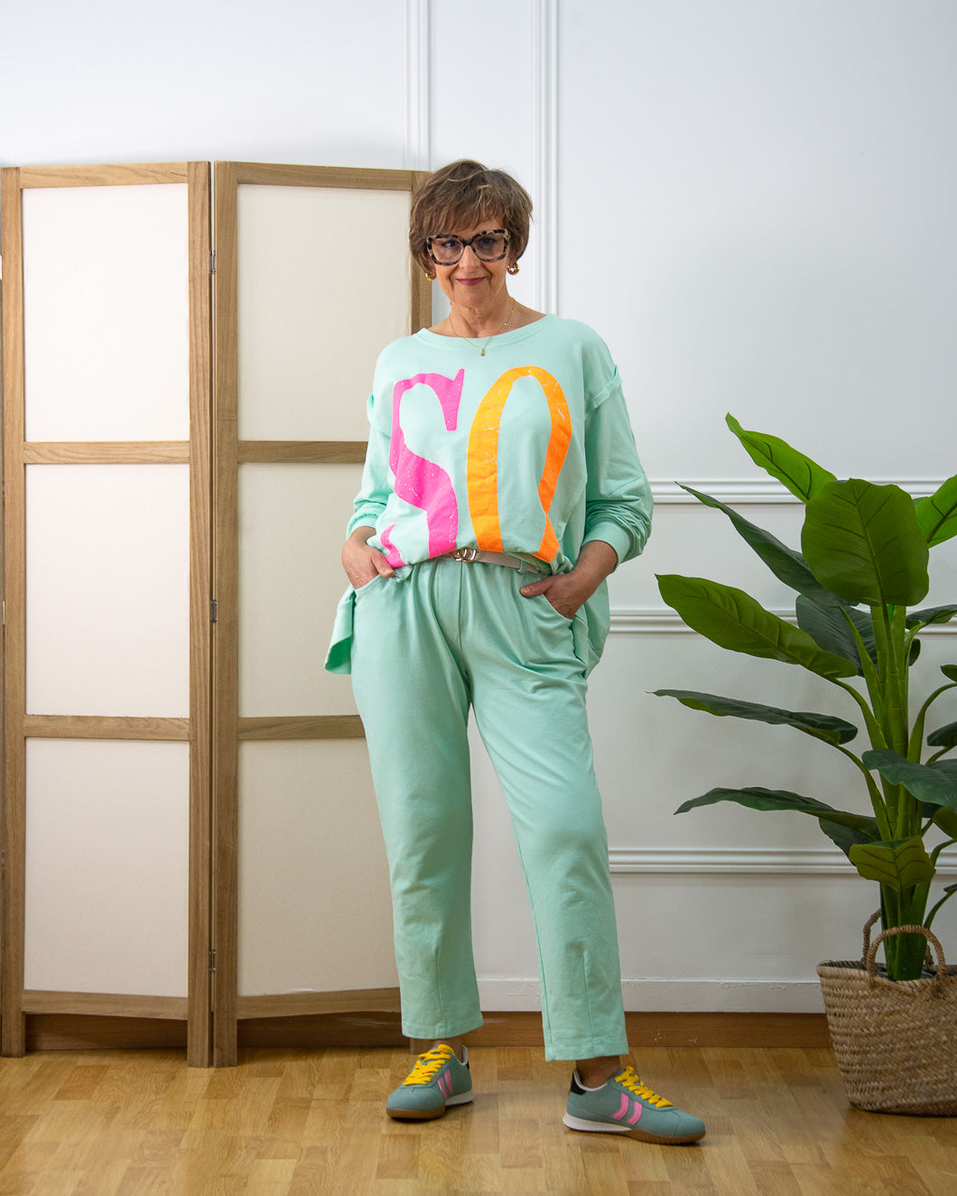 PANTALÓN CONFORT VERDE AGUA