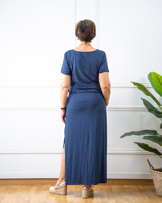VESTIDO NUDO AZUL