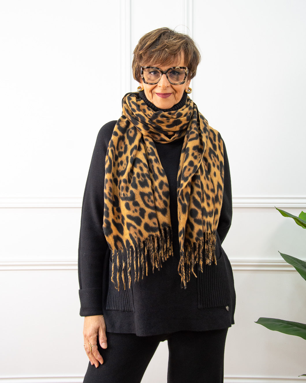 BUFANDA LEOPARDO FLECOS