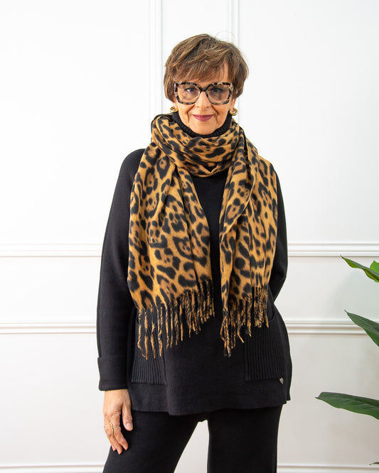 BUFANDA LEOPARDO FLECOS