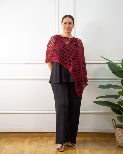 PONCHO CALADO GRANATE