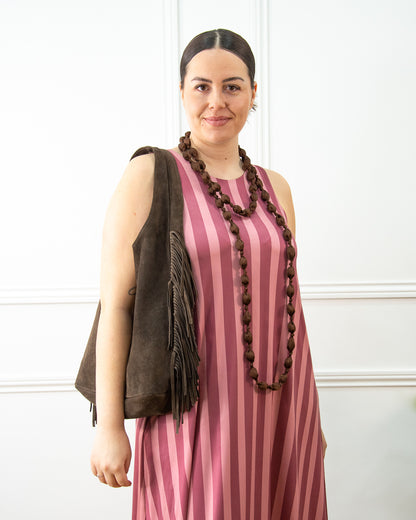 BOLSO GÓNDOLA FLECOS MARRÓN